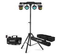 BeamZ CLS Orcus Party Bar Disco Light Kit with Stand, Carry Bags and S550 Smoke Machine, LED Disco Party Lights for Home Parties, DJs, Small venues and Event setups