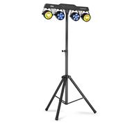 BeamZ CLS Party Bar Neso9 LED Disco Party Light Bar with Stand, Plug & Play DJ Lighting Effects, 2 Jelly Moon, 2 RGBW LED PAR Spots, Remote, Adjustable Tripod, Home Party, Kids Party, Small DJ Gigs