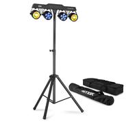 BeamZ CLS Party Bar Neso9 LED DJ Disco Party Light Bar with Stand and Transport Bag, RGBW PAR Bar Kit with Jelly Moon Effects, DMX, Sound Active, Home Party and Mobile DJ Use