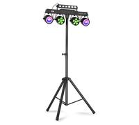 BeamZ CLS Party Bar NesoUV LED Disco Party Light Bar with Stand, 2X Jelly Moon, 2X PAR Spots, UV/Strobe Effects, Plug & Play, Remote Control, DMX, for DJs, Home, Kids & Party Events