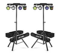 BeamZ CLS Party Bar Triton DJ LED Light Bar Kit with 2 Stands, 2 Carry Bag Sets and DMX Cable, All in One Disco Light Bar System with PAR, Derby, Strobe and Jelly Moon