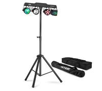 BeamZ CLS Party Bar Triton LED Disco Light Bar with Stand and Transport Bag, All-in-One DJ LED Light Bar with Par Wash, Derby, Jelly Moon and Strobe for Parties and Events