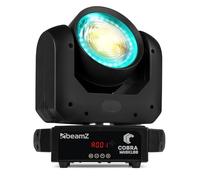 BeamZ Cobra Wash100 100W 2-in-1 LED Moving Head Wash Light with RGB LED Ring, 16bit Fine Pan/Tilt, DMX Ready, Auto & Sound Active DJ Moving Head Light - Professional Moving Head LED Stage Lights