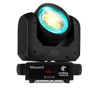 BeamZ Cobra Wash100 100W 2-in-1 LED Moving Head Wash Light with RGB LED Ring, 16bit Fine Pan/Tilt, DMX Ready, Auto & Sound Active DJ Moving Head Light - Professional Moving Head LED Stage Lights