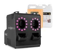 beamz Cyclone200 Pro Smoke Bubble Machine kit with LED Lights and 10L fluid, professional Bubble Fog Machine for theatres, shows, wedding venues, hire and production companies, pro wedding DJs