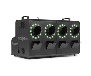 beamz Cyclone400 DMX Smoke Bubble Machine with RGBW LEDs, Professional Smoke Filled Bubble Effect for DJs, Events, Parties, Stage, High Output, Wireless Remote Control, Fast Setup, 4x1.2L Tanks