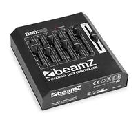 beamz DMX60 DJ Disco Lighting Controller 6-Channel XLR DMX Console for Stage, Party & Event Lighting Control Compact DMX Mixer with Individual Channel Faders & 9V Adaptor Included
