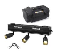 BeamZ EZYBar3 Rechargeable LED Spot Bar Event Lighting Package with Case and Safety Cable, Adjustable White COB, Manual Zoom, Wireless Remote, Ideal Catering Light for Buffet, Exhibition & Tradeshow