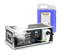 beamz F1600 Pro DMX Haze Machine with Flight Case and 5L Water Based Fluid, Professional Hazer for Events, Stage Performances, Installations, Non-Toxic Mist Production