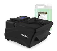 beamz ICE1400 Low Fog Machine Package with DMX Timer Remote and 5L Eco Low Fog Fluid - Complete Ground Fog System for Events, Parties, Stage, Weddings, and Halloween - 1400W, Fast Heat-up