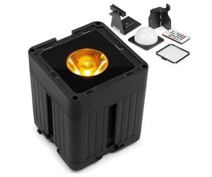 beamz KUBE20BK Linkable Outdoor Battery Powered LED Uplight with Wireless DMX and Remote Control - 20W RGBWA-UV, Black