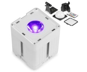 BeamZ KUBE20WH Linkable Outdoor Battery Powered LED Uplight with Wireless DMX and Remote Control - 20W RGBWA-UV, White