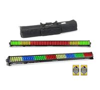 BeamZ LCB144 MKII LED Light Bar Wall Washer Kit - 2x RGB LED Colour Wash Battens with DMX Control, IR Remote & Protective Carry Bag for DJ, Venue Uplighting & Stage Effects