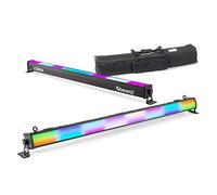 BeamZ LCB224 LED Light Bar Package Pair with RGB Colour Mixing, DMX Control, 16 Sections, Sound Activation, Effects, Carry Case & 6m DMX Cable for DJ, Stage & Event Lighting