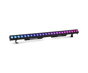 Beamz LCB244 Aluminium LED Light bar, 24x4W RGBW, DMX & Sound Activated, 8 Zones, Daisy Chain Power, Quick Lock Brackets, wash & Effect Light for DJs, Stages, Events