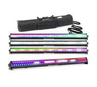 BeamZ LCB288 LED Light Bar Kit - 4X Wall Washer & Strobe Effect Battens with DMX, Sound Activation, Soft Carry Case & DMX Cables for Stage, Events & Uplighting