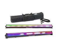BeamZ LCB288 LED Light Bar Set - 2X RGBW Wall Washer & Strobe Effect Battens with DMX Control, Sound Activation, Soft Padded Case & 6m XLR DMX Cable - Disco, DJ and Stage Lighting Kit