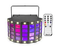 BeamZ LED Derby Light with Strobe Effect - DJ Lighting with Sound Activation, DMX Control, RGBW LEDs & Remote for Disco Stage Mobile Events (FFA5661)