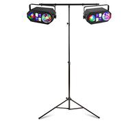 BeamZ LED Disco Lights Set with Jelly Ball, RGBW Wave Effect, UV Strobe and Adjustable DJ T-Bar Tripod Stand, Party Light System with Remote Control