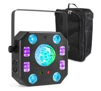 BeamZ LightBox5 5-in-1 LED DJ Light, LED Disco Light & Effect Light with Carry Bag - Jelly Ball, PAR, UV, Strobe & Laser Effects for Parties, Events & Clubs - Sound Activated & DMX Control Ready