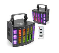 BeamZ Magic1 Derby Disco Lights Pair with UV Strobe - 2-in-1 DJ Effect Lighting System, 7-Channel DMX Control, Remote & Sound Activation for Parties, Events & Mobile DJs (2 Lights)