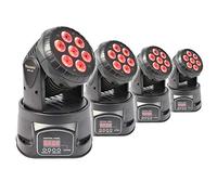 BeamZ MHL-74 LED Moving Head Lights Set of 4 - Professional Quad LED DJ Stage Lighting System with DMX Control, Strobe & Sound Activation for Clubs, Band Performances & Events