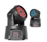 beamz MHL108MK3 LED Moving Head Light Pair - Professional RGB DJ Wash Lighting System with DMX Control, Sound Activation & Auto Modes for Stage, Disco & Event Use, 2x 54W RGB Lights