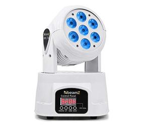 BeamZ MHL74 LED Moving Head Wash Light, RGBW Colour Mixing DJ Moving Head Washer with DMX Control, Sound Activation & White Housing for Stage, Disco & Theatre Lighting