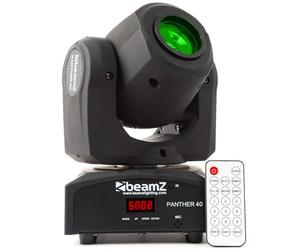 BeamZ Panther40 LED Moving Head Spot Light - 45W DJ Disco Lighting with GOBO Effects, IR Remote Control, DMX Compatible for Stage & Events