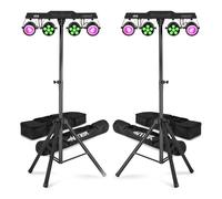 BeamZ Party Light Bar Kit with 2X Neso9 LED Disco Light Bars, Stands, Bags and DMX Cable, DJ LED Light Bar System for Parties, Events, Mobile Discos and Small Venues
