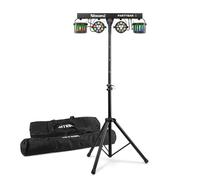 Beamz Partybar2 LED Disco Light Kit with Soft Case - Sound Activated RGB Light Bar, DJ Lights Set for Parties, Stage and Rave Lighting, Disco Light, Disco Lights Sound Activated, DJ Light