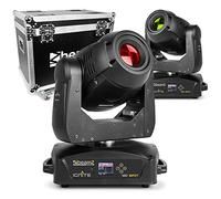 BeamZ Pro IGNITE180 LED Moving Head Spot Lights Set with Dual Moving Spot Fixtures, GOBO Effects, Prism & Colour Wheels, DMX Control & Flightcase for DJs, Clubs & Stage Events