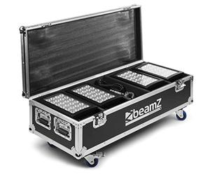 beamz Professional FL4 Flight Case for 4X Star-Color 240/360 Wash Lights, Heavy-Duty DJ Lighting Transport Case with Foam Interior, Butterfly Locks & Aluminium Profiles