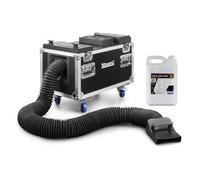 beamz Professional LF3000 Low Fog Machine with 5L Fluid, Ultrasonic Agitator, DMX Control, Compact Low Lying Level Effect and Flight Case for Events and Stage