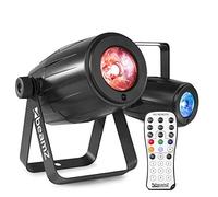 BeamZ PS12W LED Pinspot Lights Pair 12W RGBW Disco Spot Light Kit with Remote Controls - Pin Spot Lighting for Disco Ball, DJ Parties & Stage Events