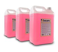 beamz Quick Dispersal Smoke Fluid 5L Pack of 3, Professional Fog Machine Liquid for Jet Vapour CO2 Effect, Non-Toxic Water-Based Fluid Ideal for Events, Parties & Stage Productions, Pink