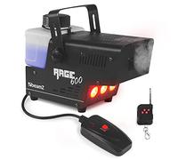 beamz Rage 600LED Small Smoke Machine with Disco Lights, Compact Fog Effect and Atmospheric LED Lighting for Party, DJ Events and Stage Ambiance