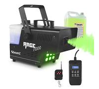beamz RAGE1000LED Smoke Machine and Disco Lights with RGB LED Effects, Wireless Remote & 5L Smoke Fluid - Halloween Party Fogger Machine for DJs & Events