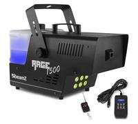 beamz Rage1500LED Smoke Machine, Disco Fog Maker, Wireless Remote, DMX | 1500W, Integrated 6x 9w LED lighting FX, fast heat-up, clubs & stage performances, wired remote, mounting bracket