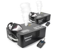 beamz S1800 Vertical Smoke Machine Pair - DJ Smoke Machine Set with DMX Control, 1800W Vertical Fog Effects, Timer Remote & Removable Fluid Tanks for Parties & Stages (2 Machines Included)