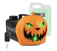 Beamz S553L Halloween Smoke Machine, Pumpkin Fog Machine with LED Lights, 5L Fluid, Balloon, Plastic Pumpkin Decorations, Remote Control, Spooky Fog Effects Halloween Fogger