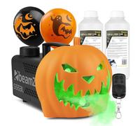 beamz S553L Halloween Smoke Machine with Creepy Pumpkin Decorations, 2L Smoke Fluid & Balloon - Pumpkin Fog Machine with RGB LED Lights for Spooky Halloween Decorations & Fog Effects