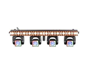 BeamZ ShowBar GO Edge 4 Moving Heads DJ Light Bar, LED Wash & Strobe, Eye-Candy Ring Effect, Auto/DMX/Remote, Sound Activation, 4-in-1 RGBW, Sync Beam Effect, Tripod/Floor Mount