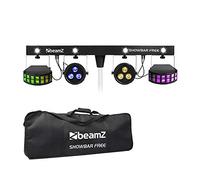 BeamZ SHOWBAR LED Lighting System DJ Disco Party Stage Effect Lights Kit with RGBW Derby, PAR Cans, Strobe, DMX Control, IR Remote & Carry Bag, Stand Not Included