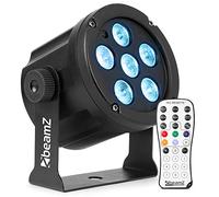 BeamZ SlimPar30 LED Stage Par Can 6x3W RGB Spotlight - DJ Party Disco Wash Lighting with IR Remote, Sound Activation & Stand-Alone Modes
