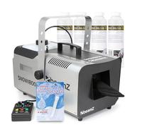 beamz Snow1800 Artificial Snow Machine with 20L Fluid - High Power Snow Machine for Party Atmosphere, Events and Winter Displays, Realistic Effect and Easy Operation