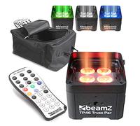 BeamZ TP46 LED Par Can Lighting Set with 4X RGB-UV Stage Lights, IR Remote & Protective Equipment Carry Bag - Ideal for DJs, Events, Bands & Mobile Performers