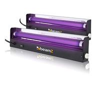BeamZ Ultraviolet DJ Lights Bar Set - Pair of 45cm UV Fluorescent Tube Lighting Effects, Ideal for Halloween, Glow Parties, Clubs, Bars, Stage Events & Disco Lighting Spooky Glowing Ambience