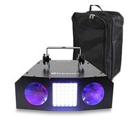 BeamZ Uranus Double LED Moonflower Strobe Light Kit with Colour Matrix Effect and GearSak Universal Carry Case - DJ Disco Party Lighting Bundle