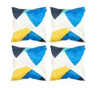 Bean Bag Bazaar Outdoor Cushions Filled, Abstract Collection, Abstract Yellow, Reversible Print, Set of 4, 43cm x 43cm, Water Resistant, Yellow Outdoor Cushions for Garden Furniture, Garden, Patio